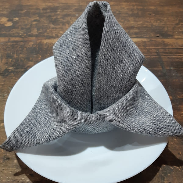 Alternative view of Fazinettel Stoffserviette aus Bio Leinen - grau