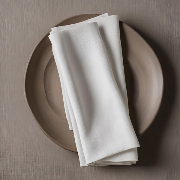 Fazinettel Stoffserviette aus Bio Leinen - weiß