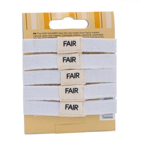 FAIR SQUARED Haargummis Weiß 5er-Pack