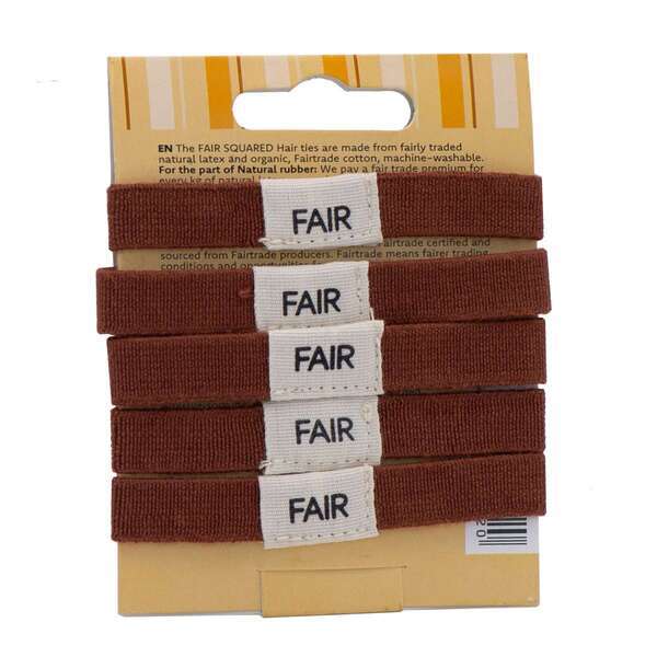 FAIR SQUARED Haargummis Braun 5er-Pack